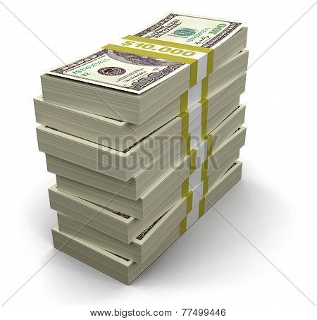 Pile of Dollars (clipping path included)