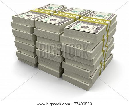 Pile of Dollars (clipping path included)
