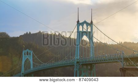 St. John's Bridge In Portland Oregon, Usa