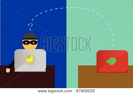 Illustration for man cyber crime