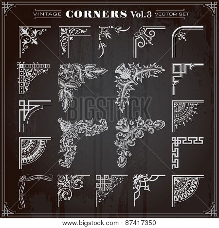 Vintage Design Elements Corners And Borders Set 3