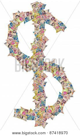 Mexican Peso Paper Bill Cash Sign