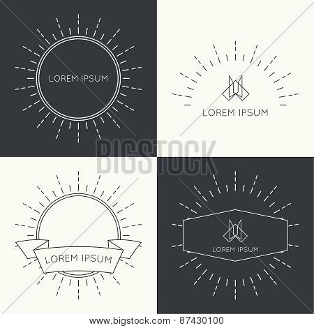 Set of vintage banners.