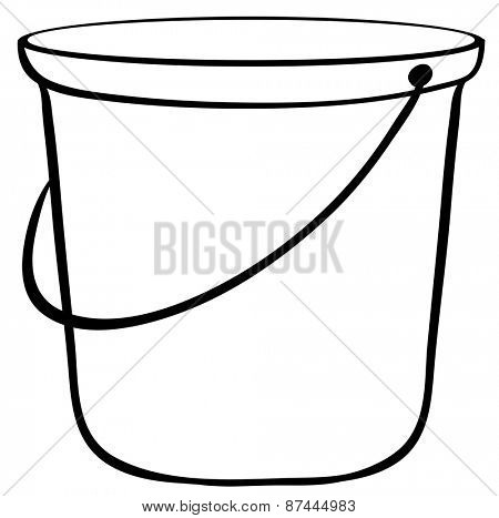 Close up empty bucket with handle