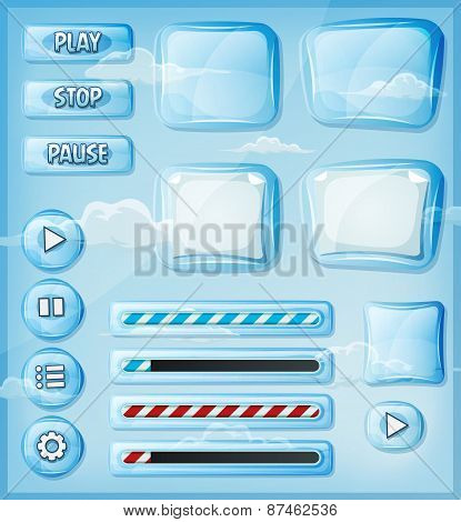 Glass Transparent Icons Set For Ui Game