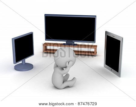 3D Character Stressed by Too Much Information