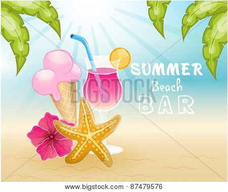 Seascape vector illustration.