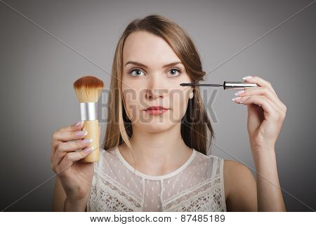 Make-up. Girl In White.