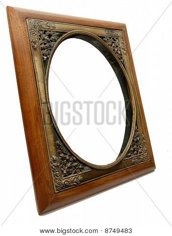 Elegant wood & brass photo frame