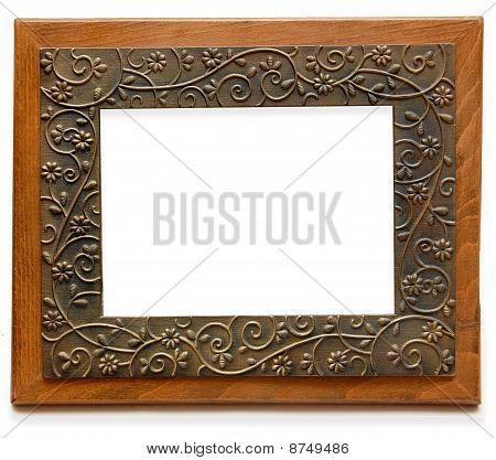 Elegant wood & brass photo frame