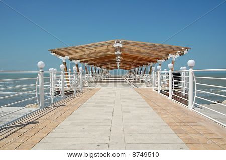 Summer day on beach dock