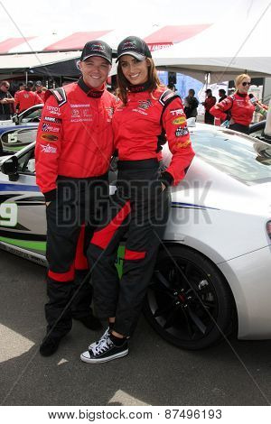LOS ANGELES - FEB 7:  Brett Davern, Donna Feldman at the Toyota Grand Prix of Long Beach Pro/Celebrity Race Press Day at the Grand Prix Compound on FEB 7, 2015 in Long Beach, CA