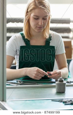 Attractive Female Line Worker