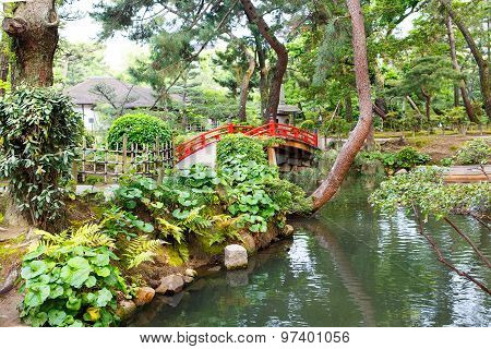 Japanese Style Garden In Hiroshima, Japan