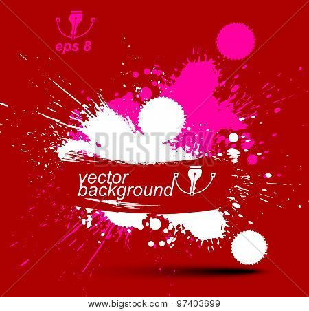 Colorful vector ink splash seamless pattern with overlap circles, bright graphic art repeat backdrop