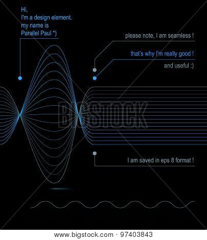 Rhythmic flowing lines, chiffon dynamic background, abstract seamless backdrop. Creative web design