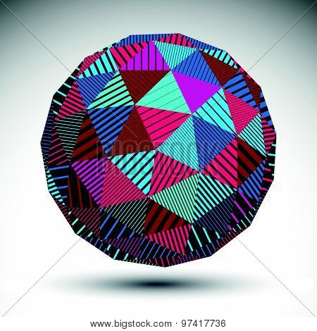 Multifaceted eps8 asymmetric contrast figure with parallel lines. Colorful asymmetric object