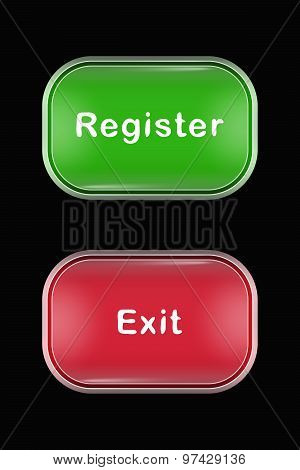 Modern Glass Buttons Register Exit