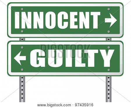 innocent or guilty presumption of innocence until proven guilt as charged in a fair trial for crime suspect 