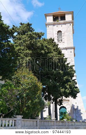 The campanile of the church of Tisno