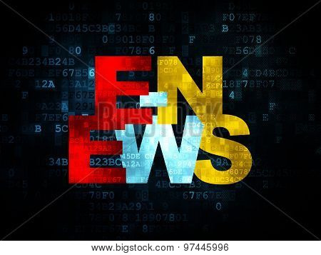 News concept: E-news on Digital background