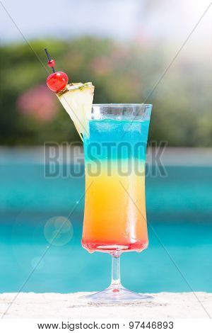 Glass Of Rainbow Cocktail