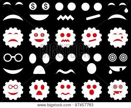 Tool, gear, smile, emotion icons