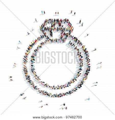 people in the shape of a ring with Briliant