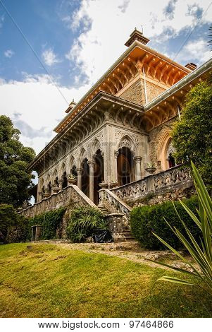 Landscape At Monseraty Park With Beautiful House, Cintra, Portugal