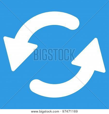 Refresh Ccw flat white color icon