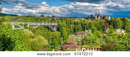 Historic Museum And Kirchenfeldbrucke Bridge In Bern - Switzerland
