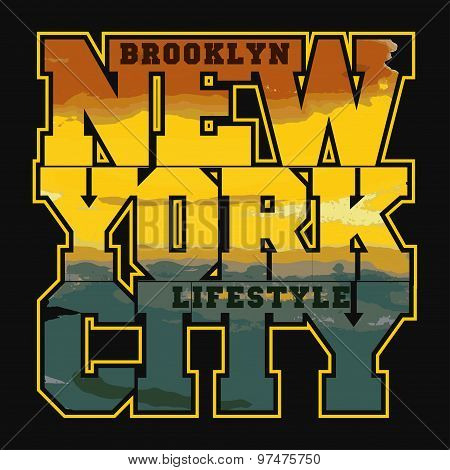 New York Sport T-shirt Design - vector