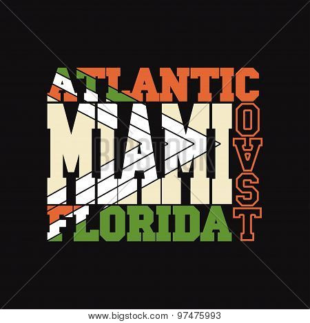 Miami Florida T-shirt fashion Typography