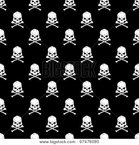 Skull and Bones seamless bacground - vector
