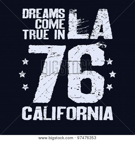 California T-shirt fashion Typography