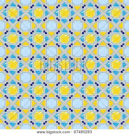 Vector Sketch Of Geometric Traditional Pattern