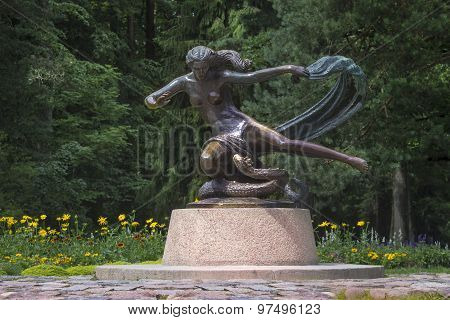 Girl's Sculpture With Grass-snake