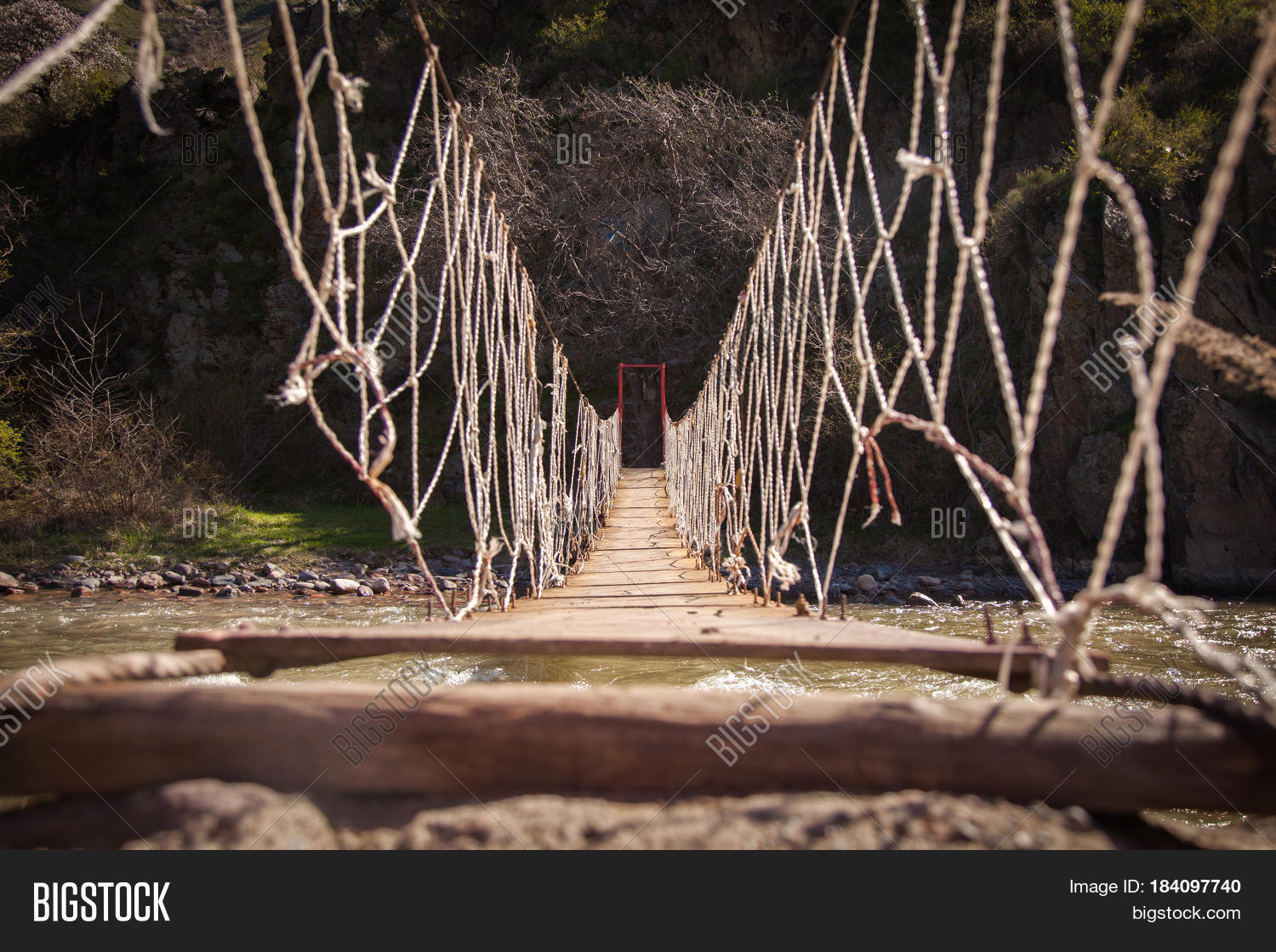 Rope Bridge Mountains Image & Photo (Free Trial) Bigstock