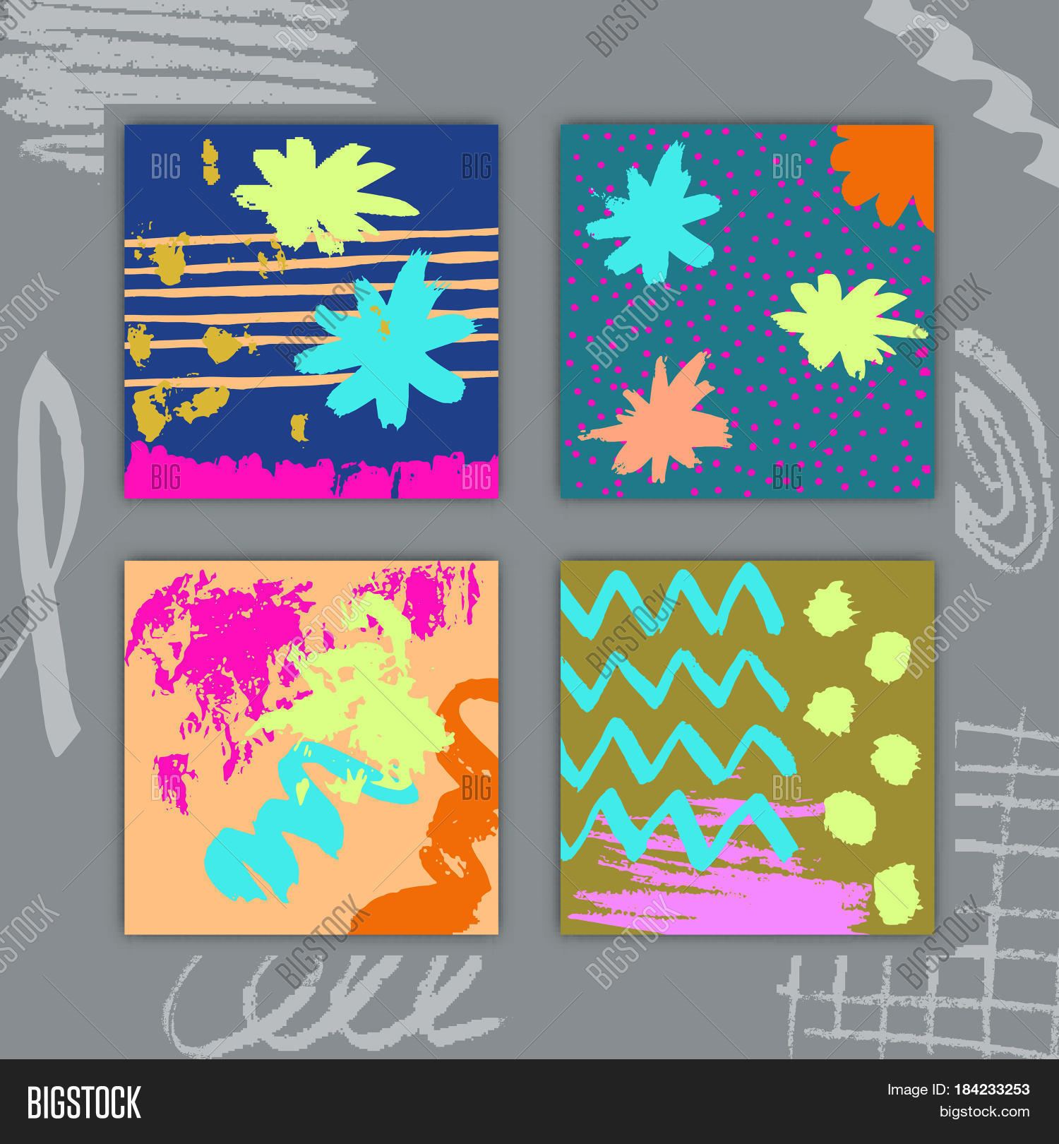 Set Square Cards Hand Vector & Photo (Free Trial) | Bigstock