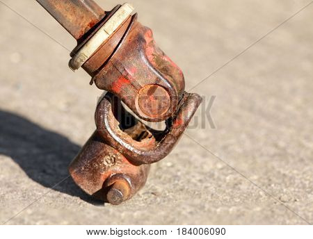 Close up shot of metal coupler,Knuckle joint