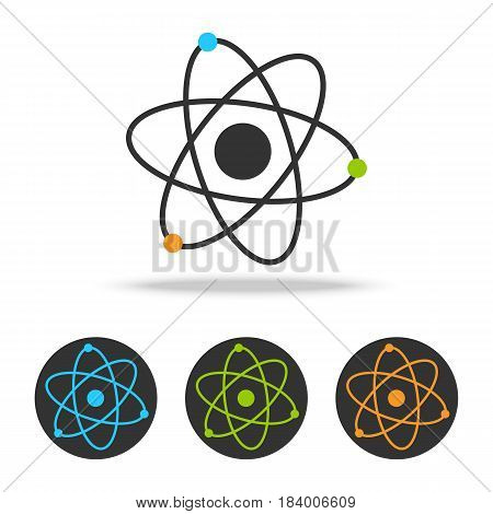 Vector colorful atom or molecul icon set