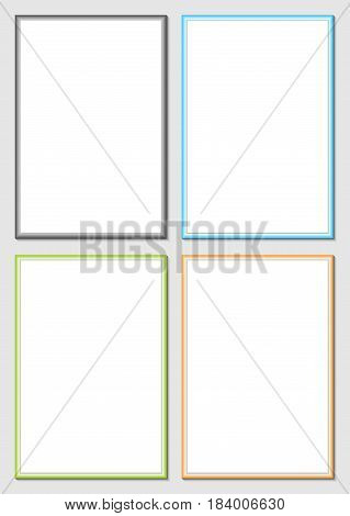 Set of Colorful vector rectangle Frames Photo