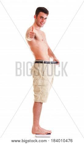 Muscular Male Body Man Showing Thumb Up