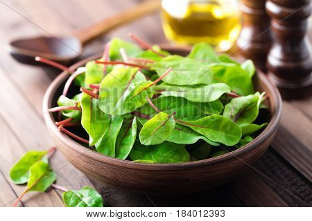 Fresh mangold leaves swiss chard or leaf beet