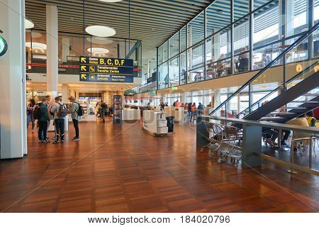 COPENHAGEN, DENMARK  - CIRCA SEPTEMBER, 2014: inside Copenhagen Airport, Kastrup.