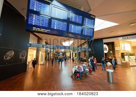 COPENHAGEN, DENMARK  - CIRCA SEPTEMBER, 2014: inside Copenhagen Airport, Kastrup.