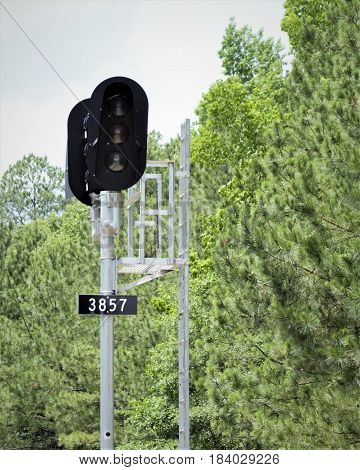 Railroad Signal along the track of the South.