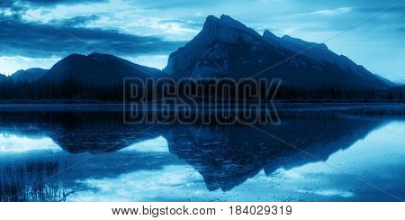 Vermillion Lake sunrise in Banff National Park in Canada