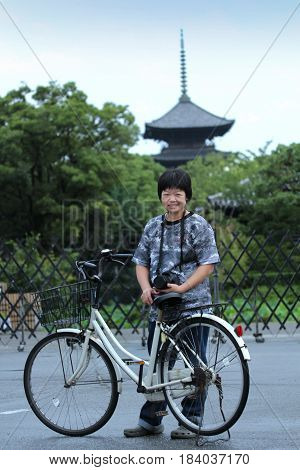 Cultural Tourism By Bicycle Rental Of Tourist's Backpacker, Kyoto.