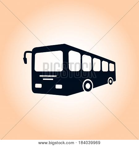 Bus sign icon. Public transport symbol. Flat design style.